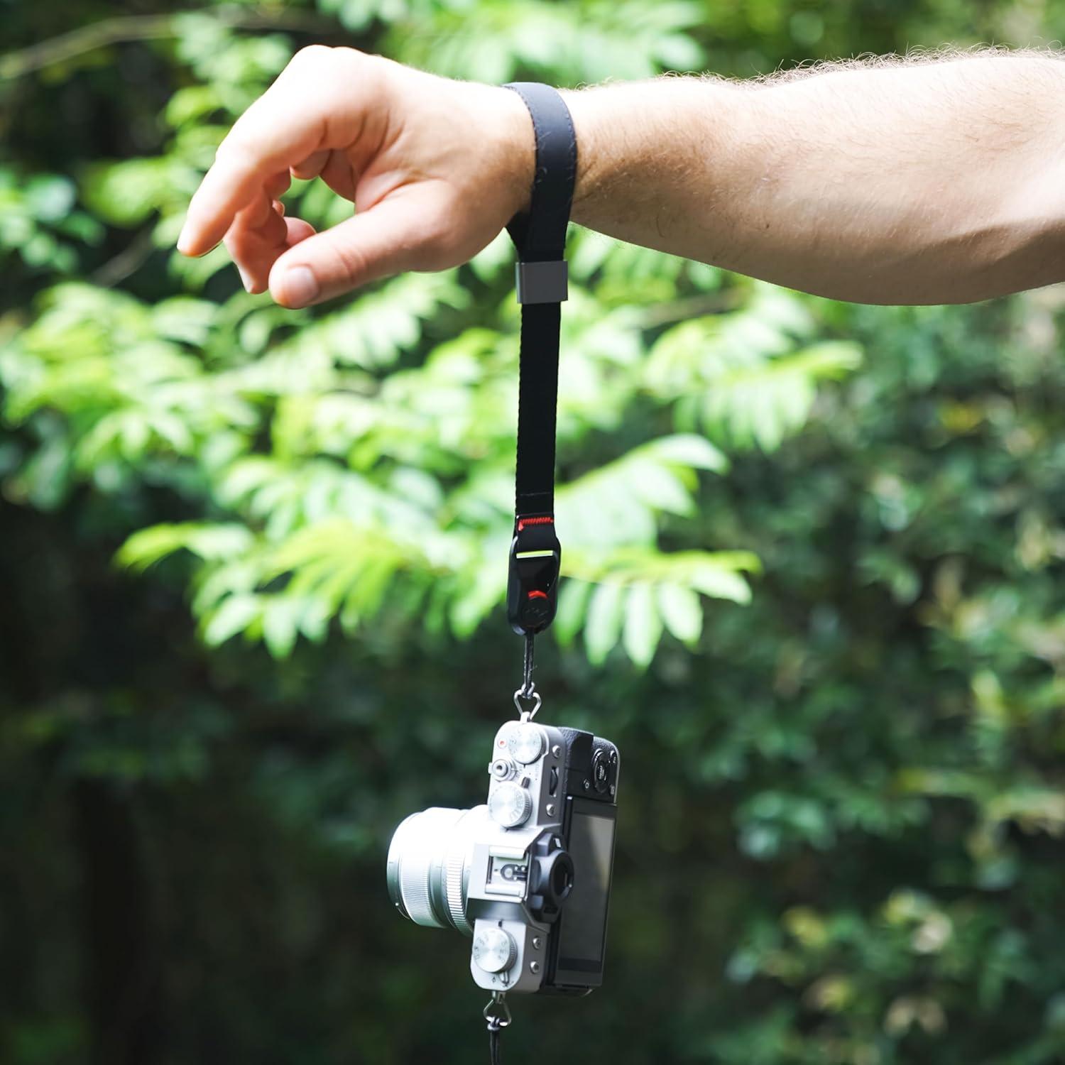 imagePeak Design Cuff Camera Wrist Strap Compatible with DSLR Compact and PointandShoot Cameras Low Profile Quick ReleaseBlack