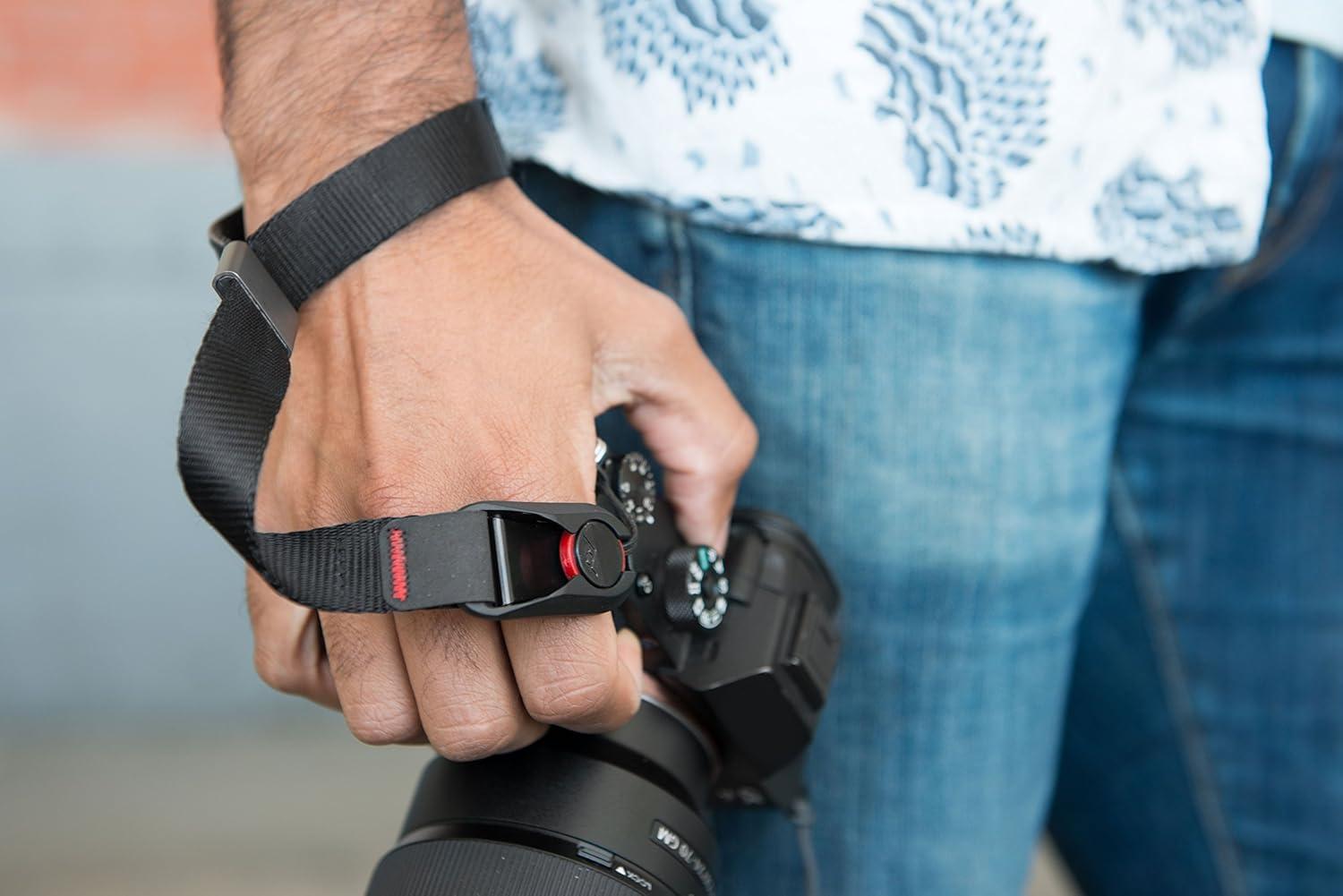 imagePeak Design Cuff Camera Wrist Strap Compatible with DSLR Compact and PointandShoot Cameras Low Profile Quick ReleaseBlack