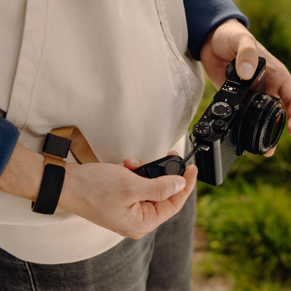 imagePeak Design Cuff Camera Wrist Strap Compatible with DSLR Compact and PointandShoot Cameras Low Profile Quick ReleaseCoyote
