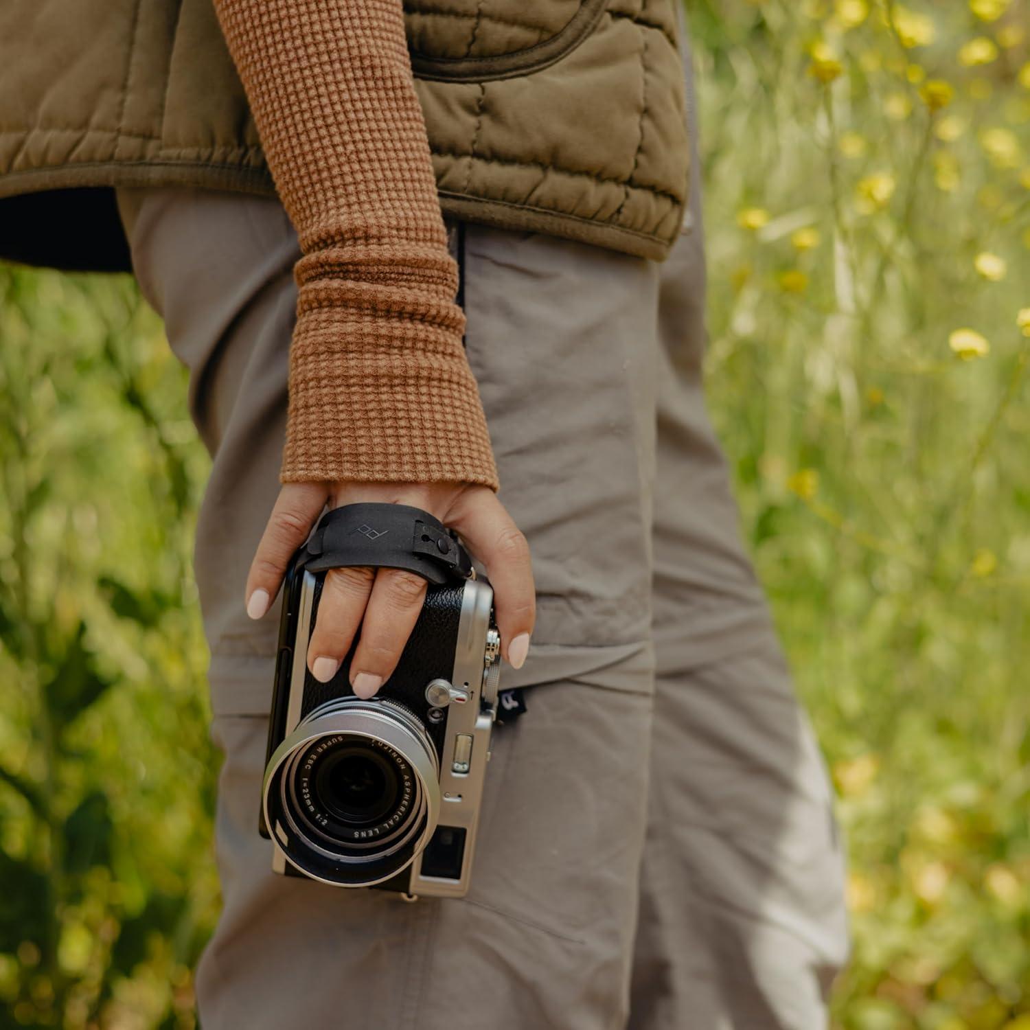 imagePeak Design Micro Clutch IPlate Camera Hand Strap For Mirrorless Cameras LowProfile Finger Loop Battery Access ARCACompatible Baseplate Secure and Comfortable Camera Straps for Photographers