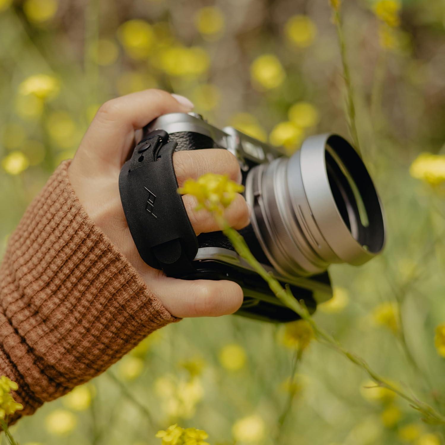 imagePeak Design Micro Clutch IPlate Camera Hand Strap For Mirrorless Cameras LowProfile Finger Loop Battery Access ARCACompatible Baseplate Secure and Comfortable Camera Straps for Photographers