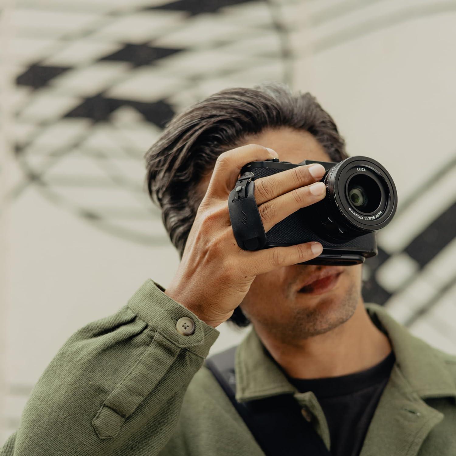 imagePeak Design Micro Clutch IPlate Camera Hand Strap For Mirrorless Cameras LowProfile Finger Loop Battery Access ARCACompatible Baseplate Secure and Comfortable Camera Straps for Photographers