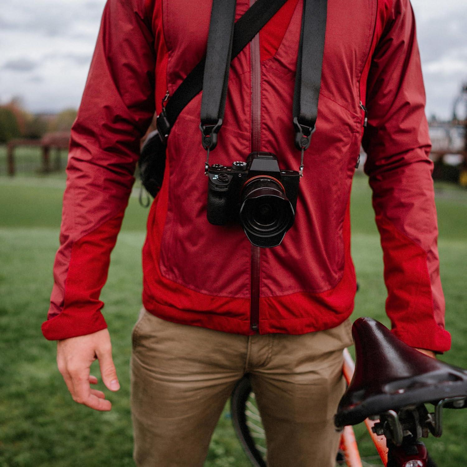 imagePeak Design Slide Lite Camera Strap Coyote Configurable as a Sling Neck or Shoulder Strap Quick Release and Connection Smooth and Grippy Side Camera Straps for Photographers 200 lb CapacityBlack