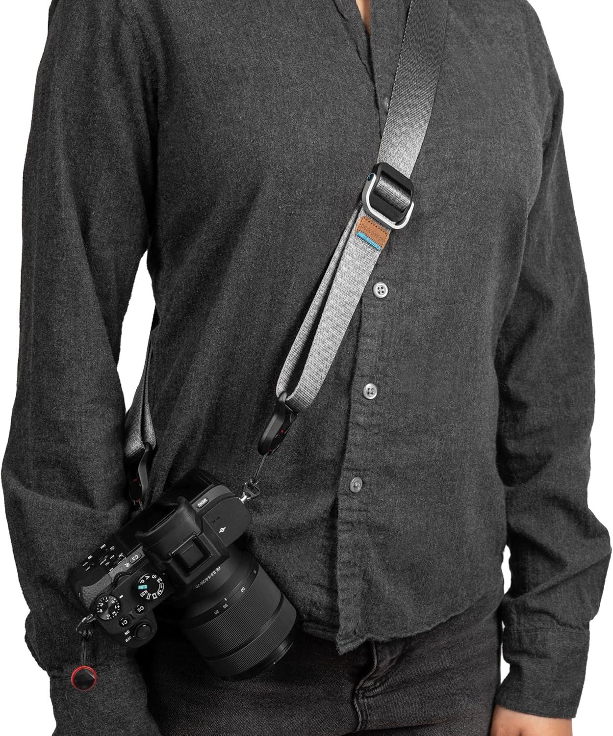 imagePeak Design Slide Lite Camera Strap Kelp Configurable as a Sling Neck or Shoulder Strap Quick Release and Connection Smooth and Grippy Side Camera Straps for Photographers 200 lb CapacityAsh