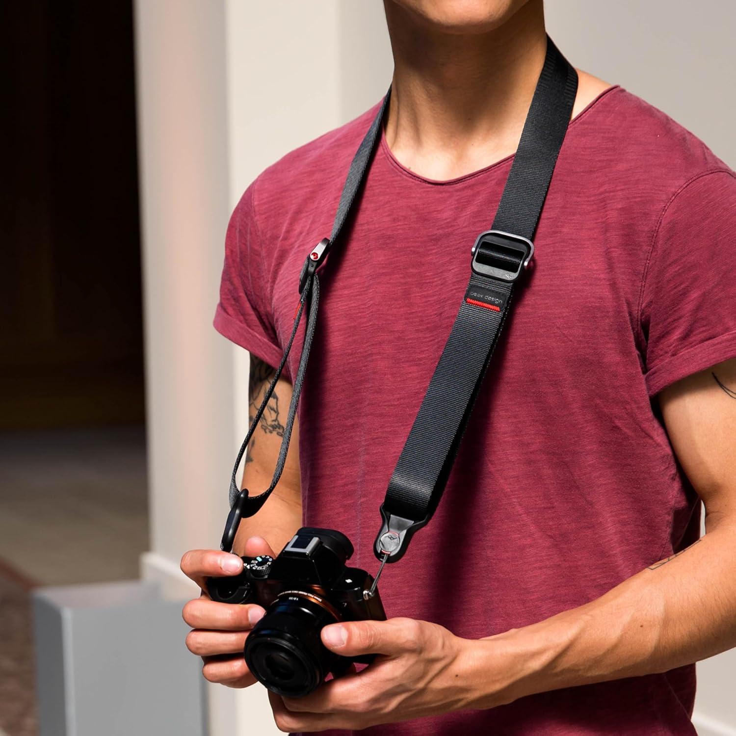 imagePeak Design Slide Lite Camera Strap Kelp Configurable as a Sling Neck or Shoulder Strap Quick Release and Connection Smooth and Grippy Side Camera Straps for Photographers 200 lb CapacityBlack