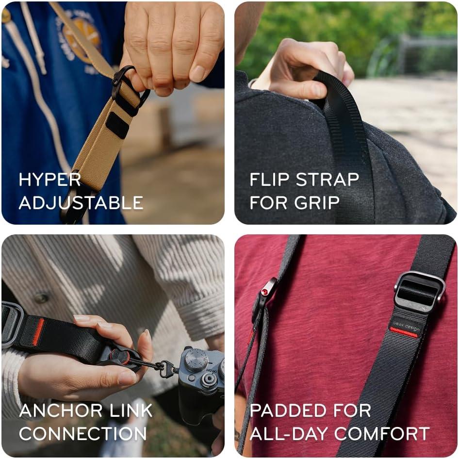 imagePeak Design Slide Lite Camera Strap Ocean Configurable as a Sling Neck or Shoulder Strap Quick Release and Connection Smooth and Grippy Side Camera Straps for Photographers 200 lb CapacitySage