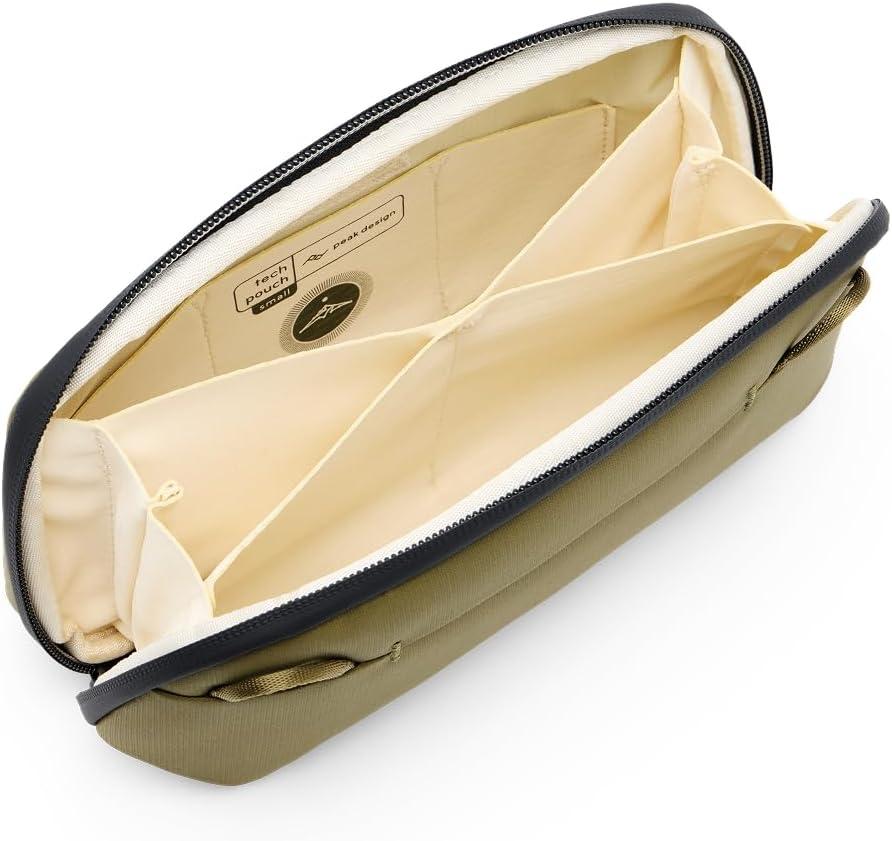 imagePeak Design Tech Pouch Eclipse Electronics Organizer for Travel or Everyday Carry OrigamiStyle Storage Cable PassThrough Weatherproof Recycled Nylon Gear Carry Bag for Men and WomenKelp