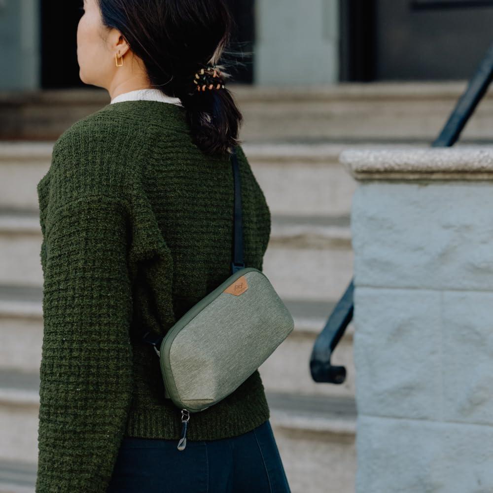 imagePeak Design Tech Pouch Eclipse Electronics Organizer for Travel or Everyday Carry OrigamiStyle Storage Cable PassThrough Weatherproof Recycled Nylon Gear Carry Bag for Men and WomenSage