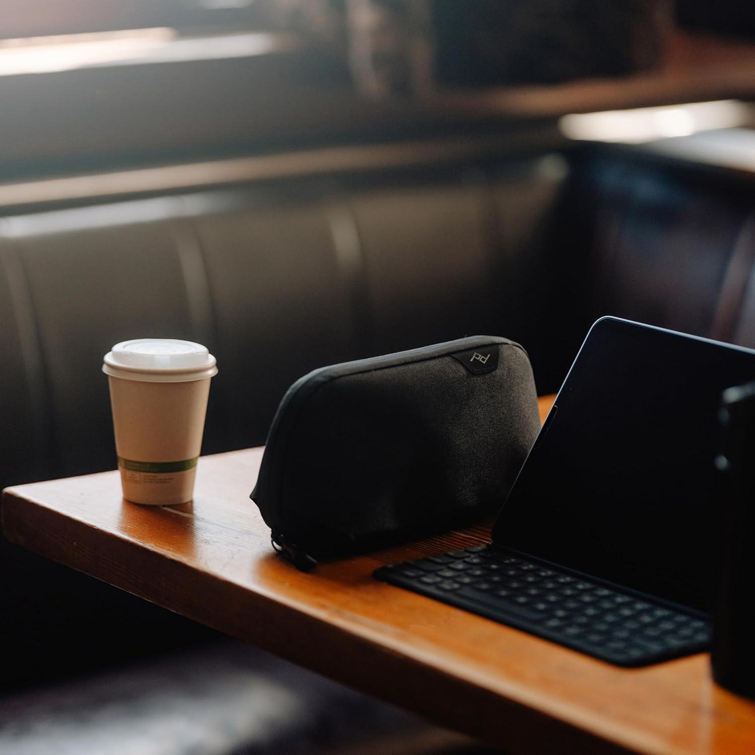 imagePeak Design Tech Pouch Eclipse Electronics Organizer for Travel or Everyday Carry OrigamiStyle Storage Cable PassThrough Weatherproof Recycled Nylon Gear Carry Bag for Men and WomenSage