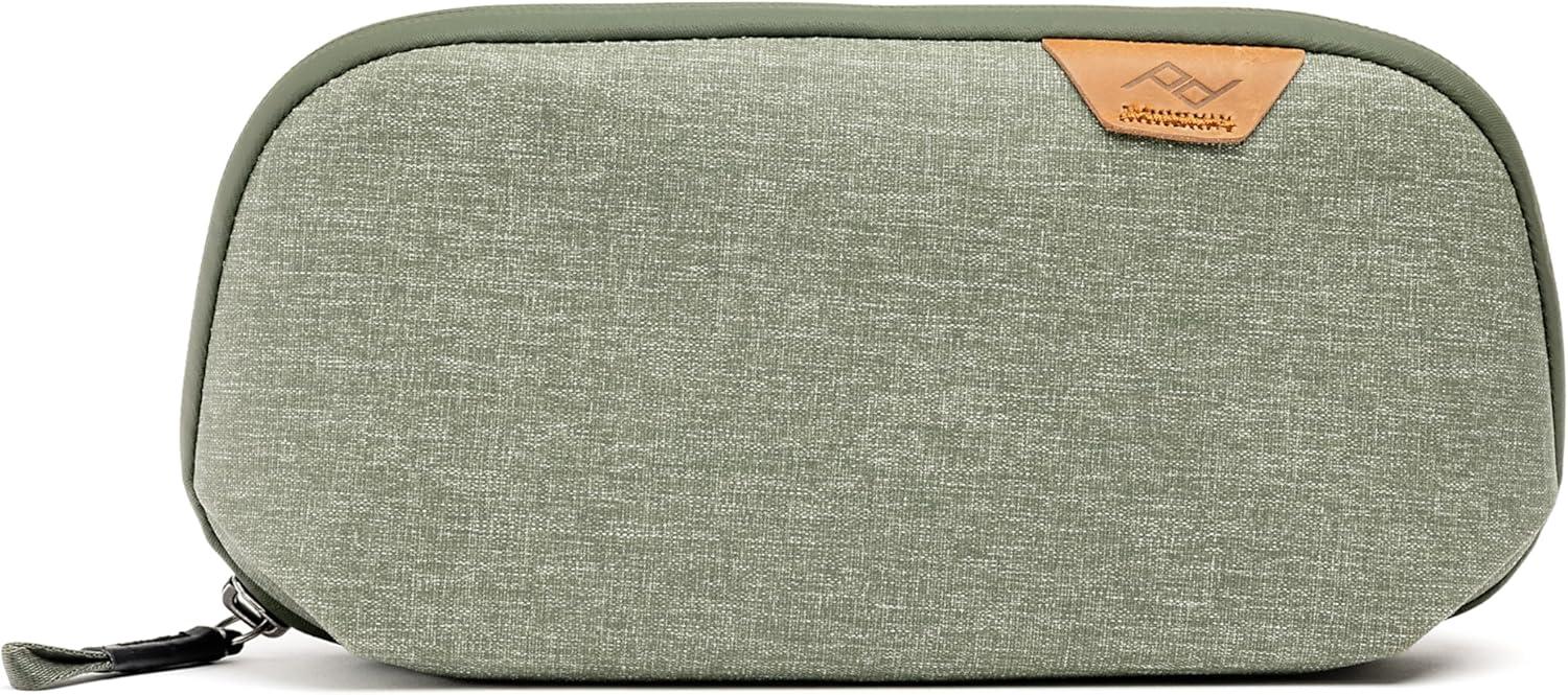 imagePeak Design Tech Pouch Eclipse Electronics Organizer for Travel or Everyday Carry OrigamiStyle Storage Cable PassThrough Weatherproof Recycled Nylon Gear Carry Bag for Men and WomenSage