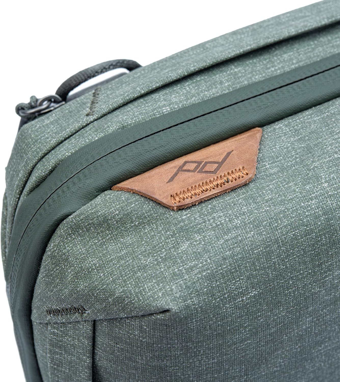 imagePeak Design Tech Pouch Eclipse Electronics Organizer for Travel or Everyday Carry OrigamiStyle Storage Cable PassThrough Weatherproof Recycled Nylon Gear Carry Bag for Men and WomenSage