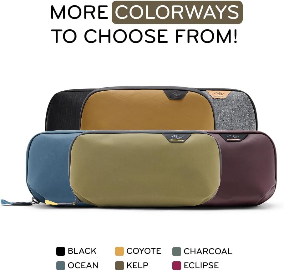 imagePeak Design Tech Pouch Eclipse Electronics Organizer for Travel or Everyday Carry OrigamiStyle Storage Cable PassThrough Weatherproof Recycled Nylon Gear Carry Bag for Men and WomenKelp