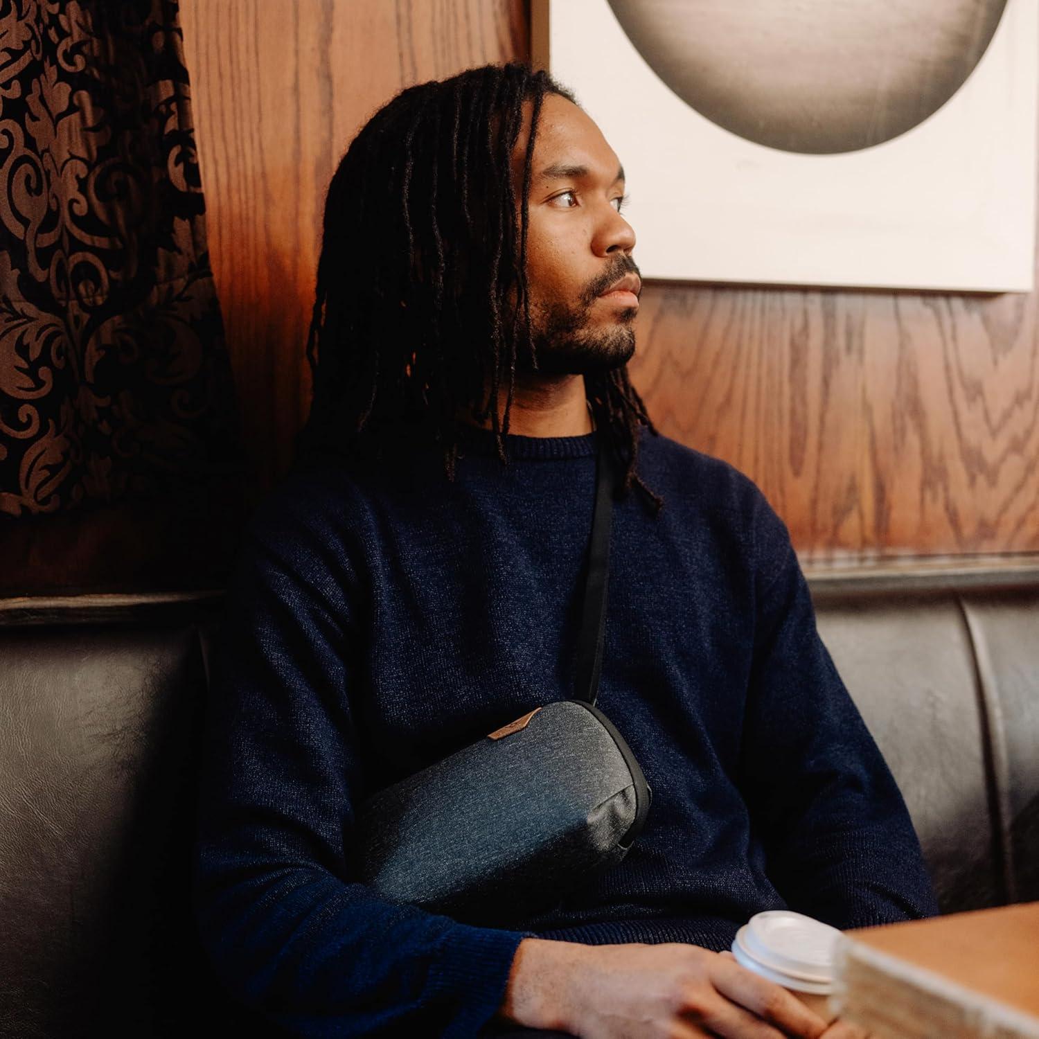 imagePeak Design Tech Pouch Eclipse Electronics Organizer for Travel or Everyday Carry OrigamiStyle Storage Cable PassThrough Weatherproof Recycled Nylon Gear Carry Bag for Men and WomenSage