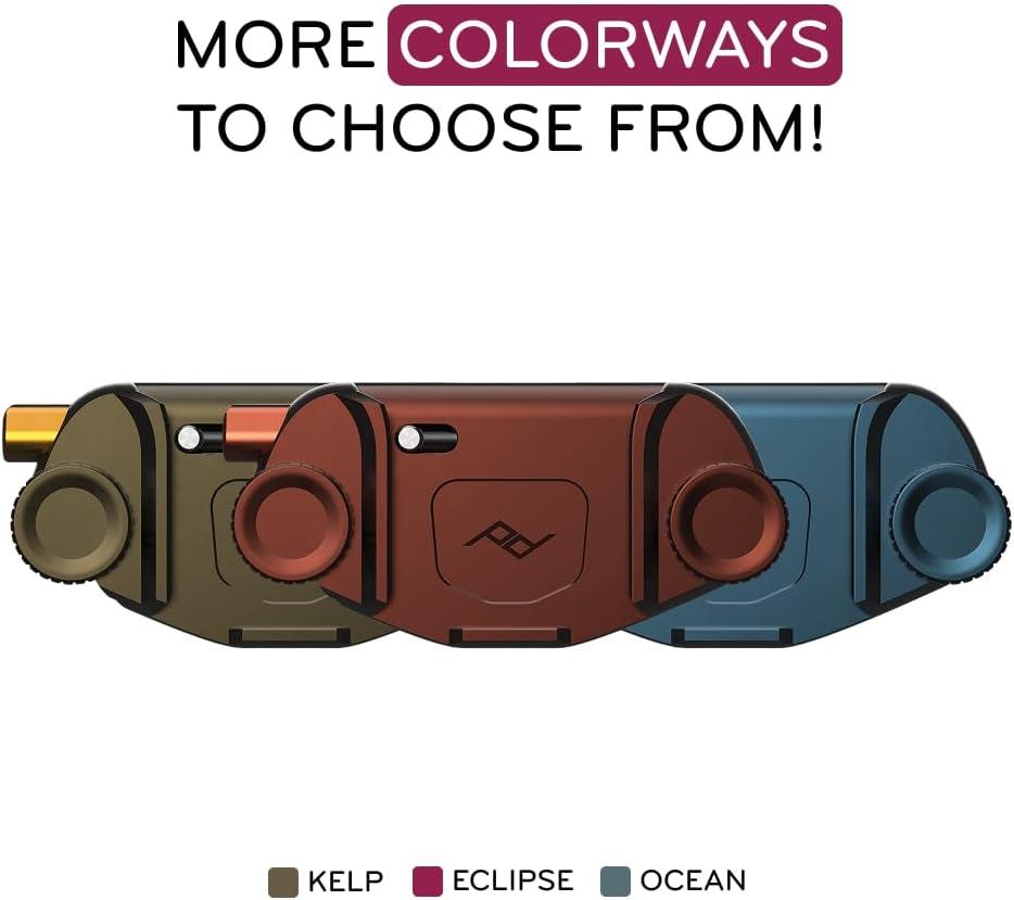 imagePeak Design Capture Camera Clip V3 Black with Plate Holds DSLR Compact and Point and Shoot Bodies Secure Stable and Accessible Attaches to Straps and Belts Quick Release 200 lb CapacityKelp