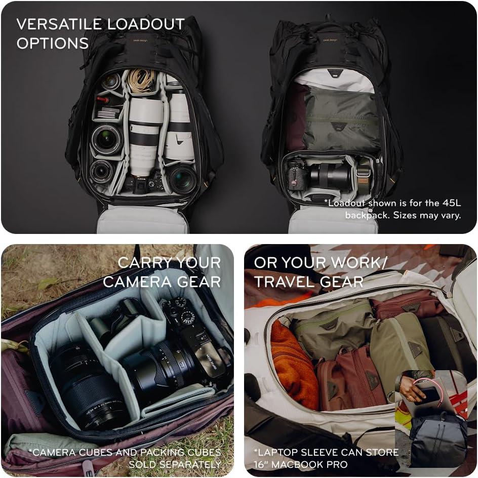 imagePeak Design Outdoor Backpack 18L Eclipse Compact amp Lightweight Frameless Daypack 270Degree Rear Zip Ideal for Day Hikes Hydration Camera Carry amp Commuting Versatile Backpack for Men and Women