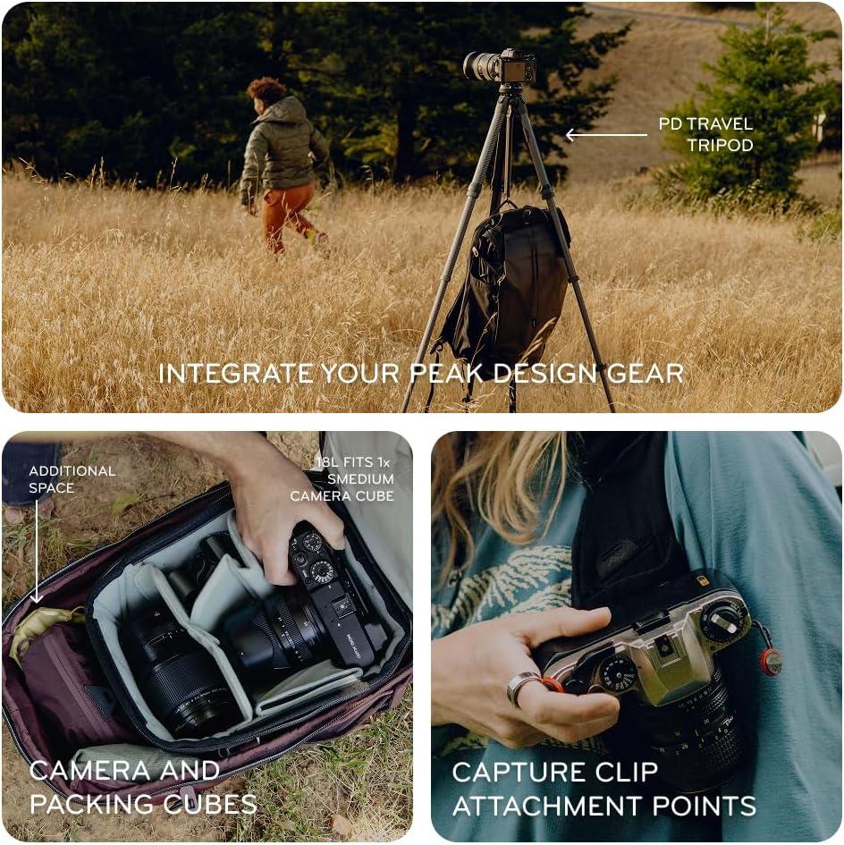 imagePeak Design Outdoor Backpack 18L Eclipse Compact amp Lightweight Frameless Daypack 270Degree Rear Zip Ideal for Day Hikes Hydration Camera Carry amp Commuting Versatile Backpack for Men and Women