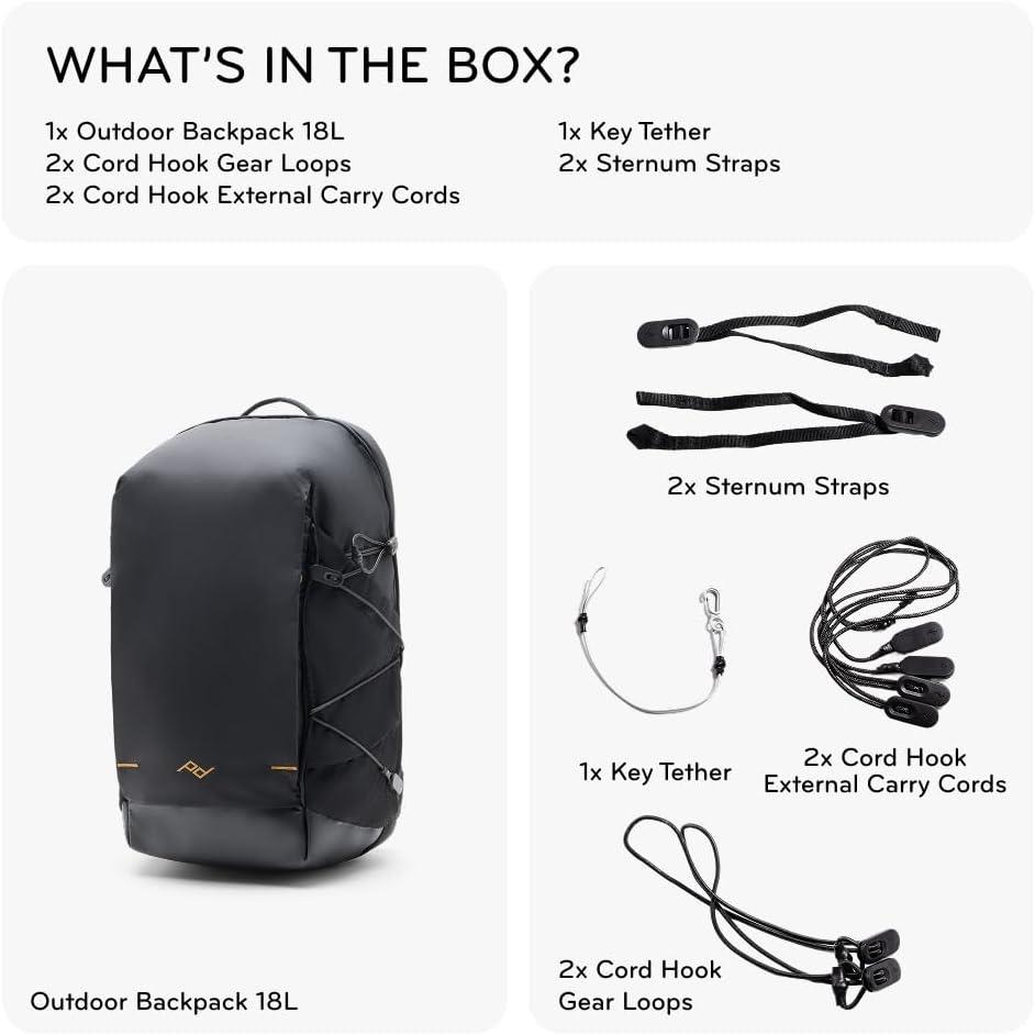 imagePeak Design Outdoor Backpack 18L Eclipse Compact amp Lightweight Frameless Daypack 270Degree Rear Zip Ideal for Day Hikes Hydration Camera Carry amp Commuting Versatile Backpack for Men and Women