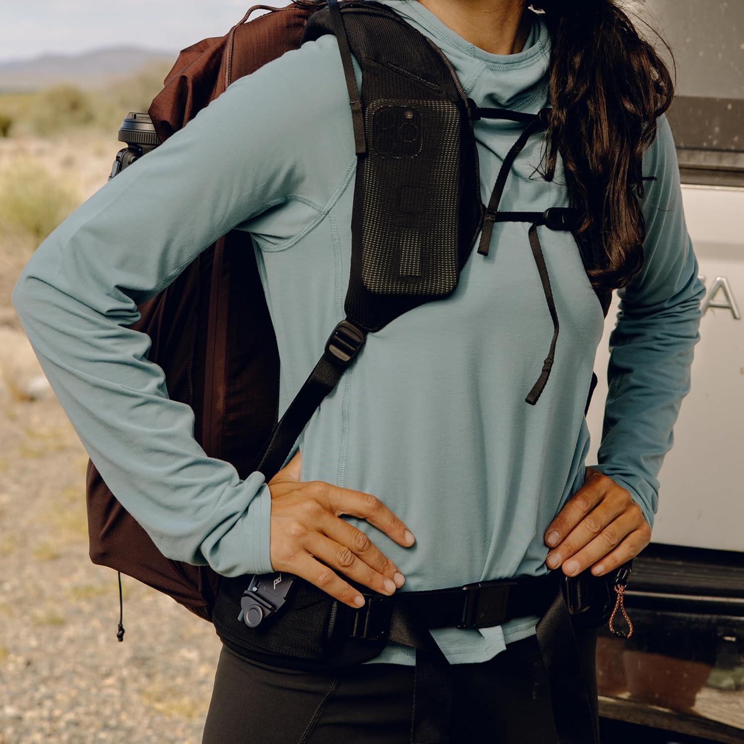 imagePeak Design Outdoor Hip Belt Black Padded Lightweight Hiking Support for Outdoor Backpack 25L and 45L Pockets Capture Clip Attachment Point Adjustable from 2452 Inches Hip Belt for Backpack