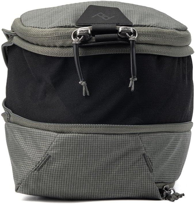 imagePeak Design Packing Cube Charcoal Weatherproof Luggage Cube with Dual Compartment Organization Expansion and Compression Zipper Opening Travel Organizer for Men and Women Size MSage