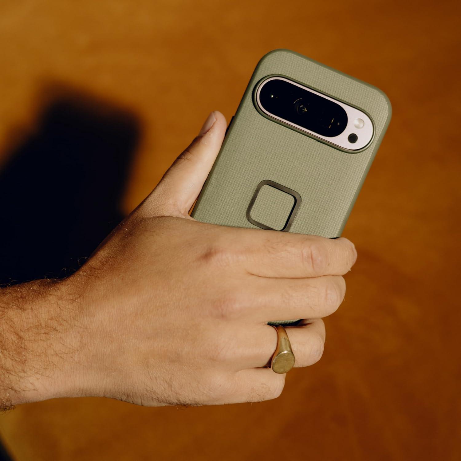 imagePeak Design Mobile Everyday Loop Case for Google Pixel 9 Pro XL Charcoal with Loop Slim Profile Drop Protection Weatherproof Fabric Shell SlimLink Connects to Mobile Mounts amp Gear GraySage