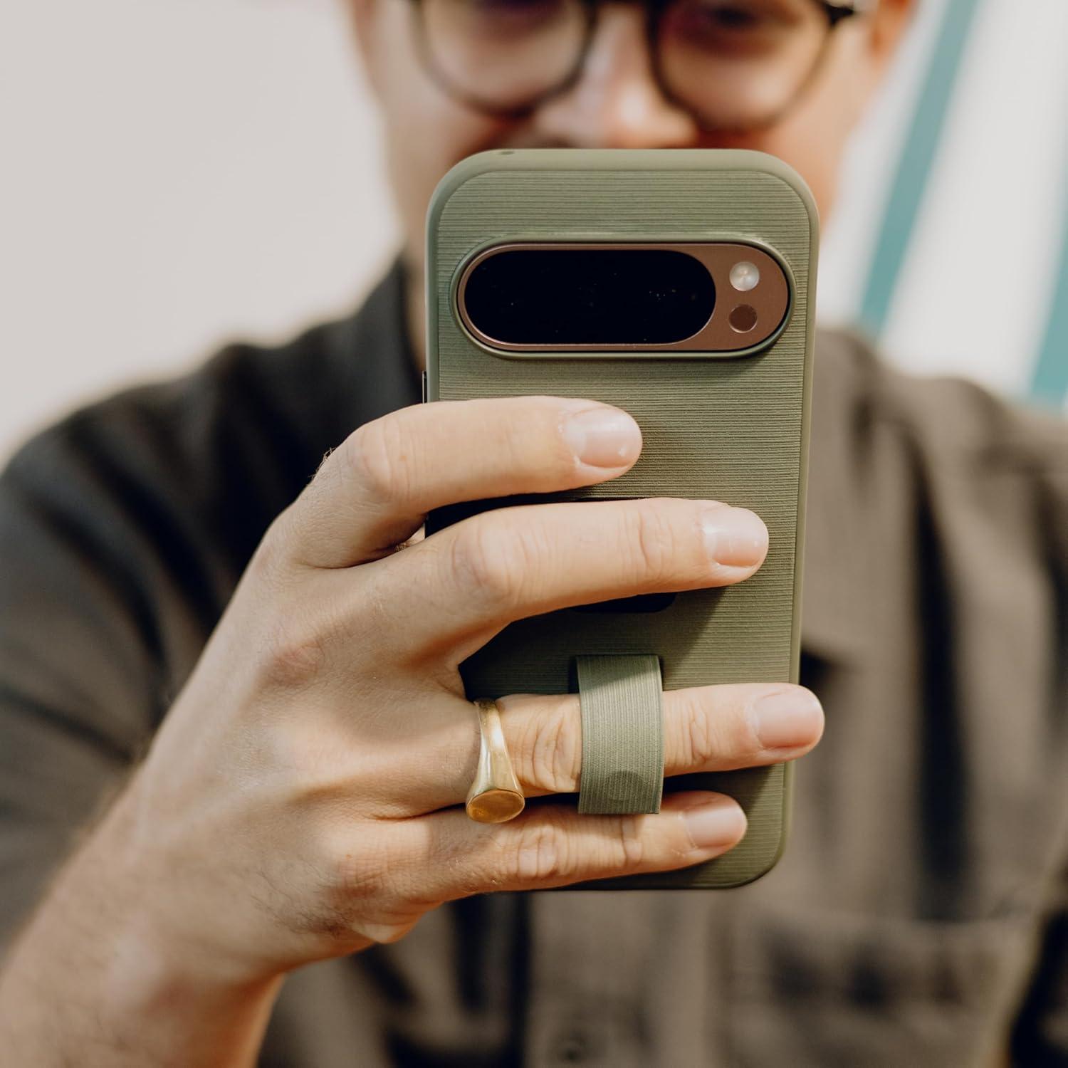 imagePeak Design Mobile Everyday Loop Case for Google Pixel 9 Pro XL Charcoal with Loop Slim Profile Drop Protection Weatherproof Fabric Shell SlimLink Connects to Mobile Mounts amp Gear GraySage