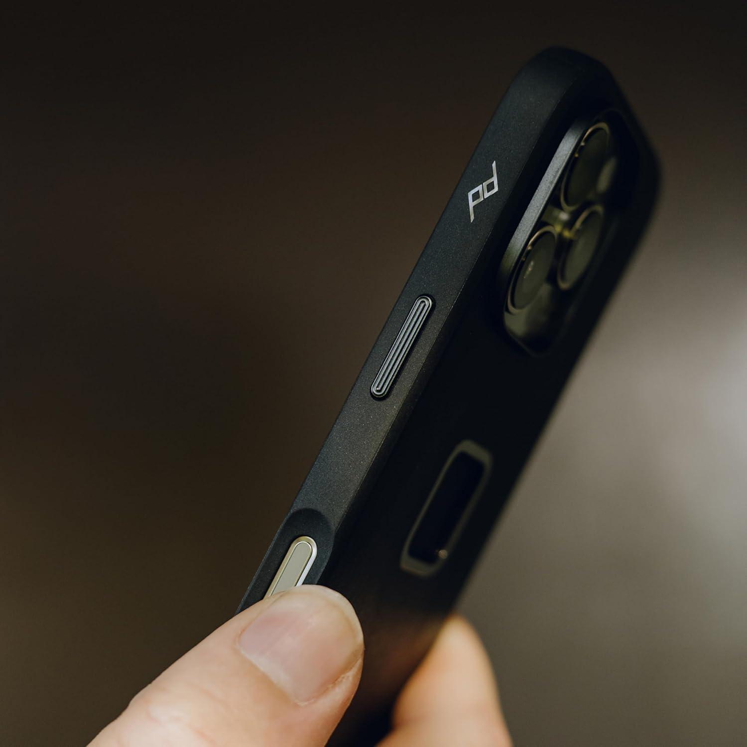 imagePeak Design Mobile Everyday Loop Case for iPhone 16 Pro Eclipse with Loop Slim Profile Drop Protection Weatherproof Fabric Shell SlimLink Connects to Mobile Mounts amp GearGray