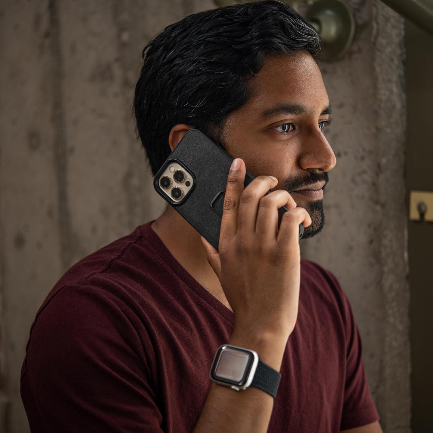 imagePeak Design Mobile Everyday Loop Phone Case for iPhone 14 Plus Charcoal with Loop Slim Profile Drop Protection Weatherproof Fabric Shell SlimLink Connects to Mobile Mounts amp GearCharcoal