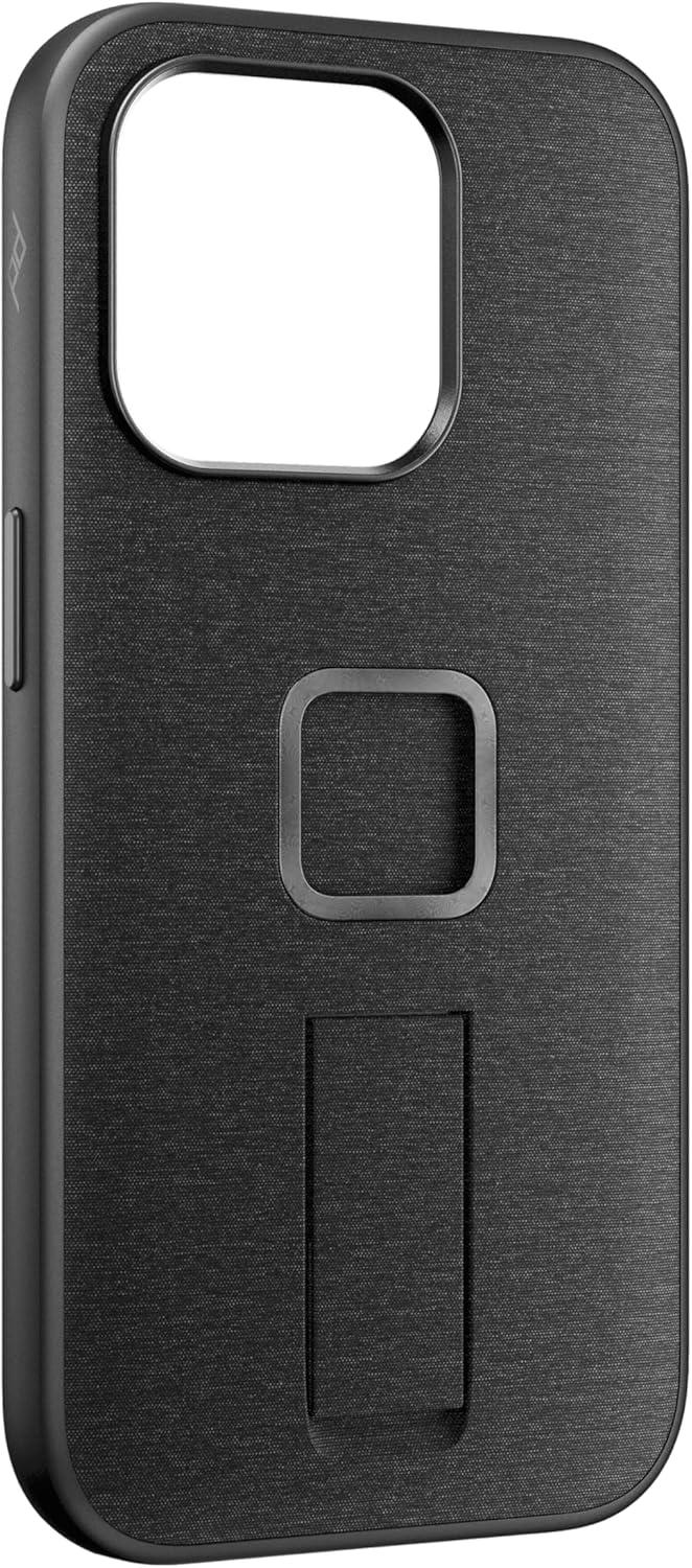 imagePeak Design Mobile Everyday Loop Phone Case for iPhone 15 Pro Charcoal with Loop Slim Profile Drop Protection Weatherproof Fabric Shell SlimLink Connects to Mobile Mounts amp Gear GrayGray