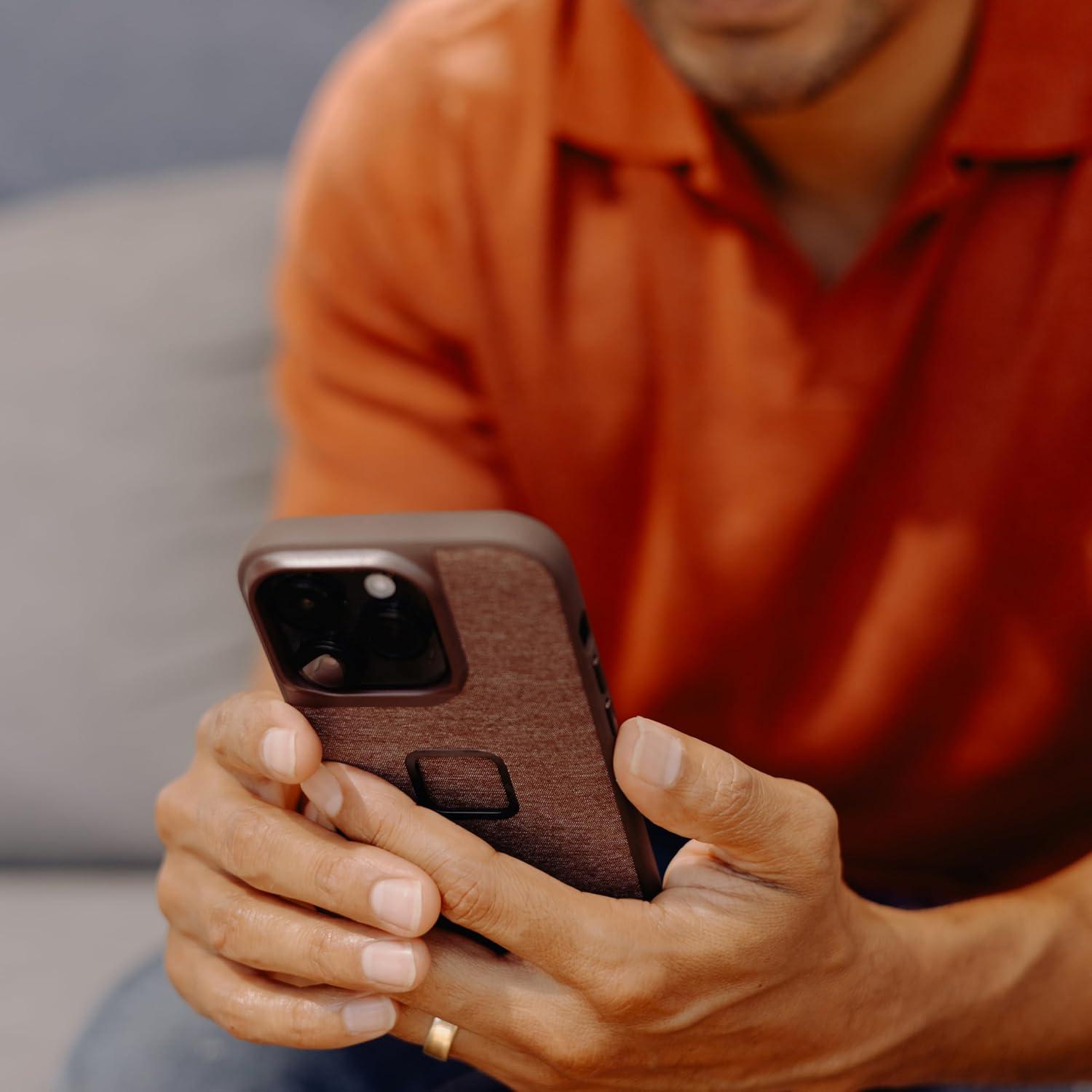 imagePeak Design Mobile Everyday Loop Phone Case for iPhone 15 Pro Max Charcoal with Loop Slim Profile Drop Protection Weatherproof Fabric Shell SlimLink Connects to Mobile Mounts amp Gear GrayRedwood