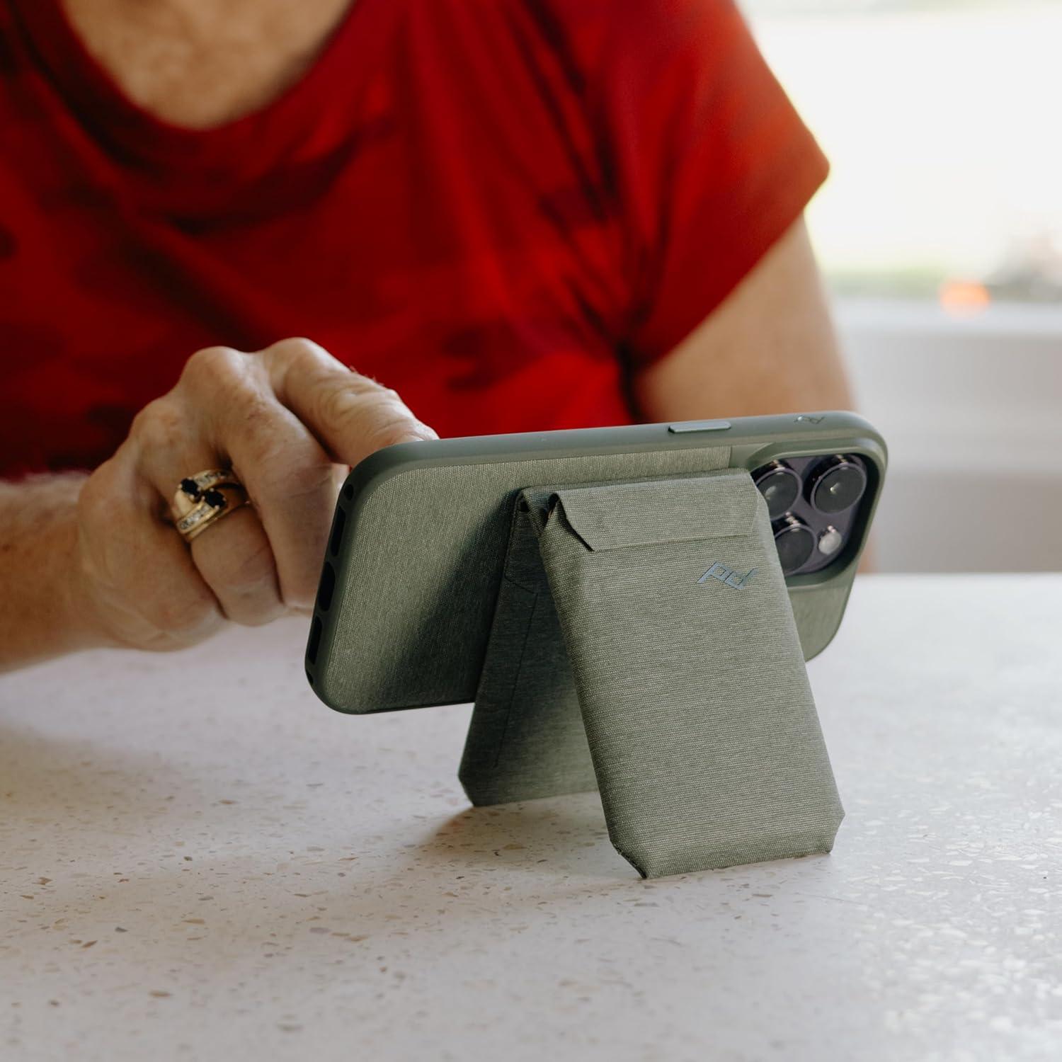 imagePeak Design Mobile Everyday Loop Phone Case for iPhone 15 Pro Max Charcoal with Loop Slim Profile Drop Protection Weatherproof Fabric Shell SlimLink Connects to Mobile Mounts amp Gear GraySage