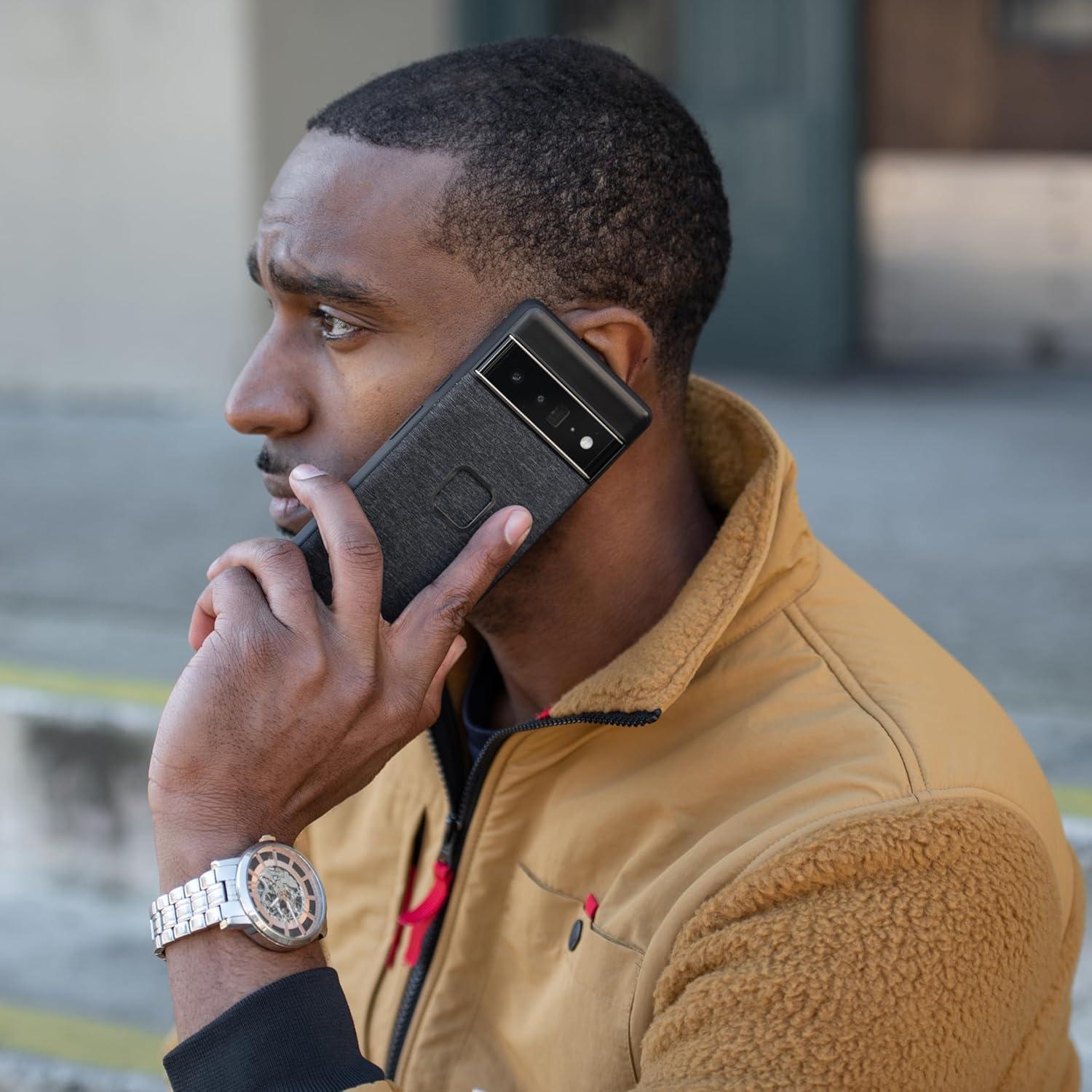 imagePeak Design Mobile Everyday Phone Case for Google Pixel 7 Charcoal Slim Profile Drop Protection Weatherproof Fabric Shell SlimLink Connects to Peak Design Mobile Mounts amp Gear