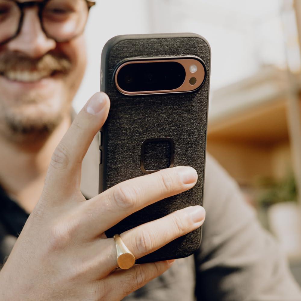 imagePeak Design Mobile Everyday Phone Case for Google Pixel 9 Charcoal Slim Profile Drop Protection Weatherproof Fabric Shell SlimLink Connects to Peak Design Mobile Mounts amp GearTan