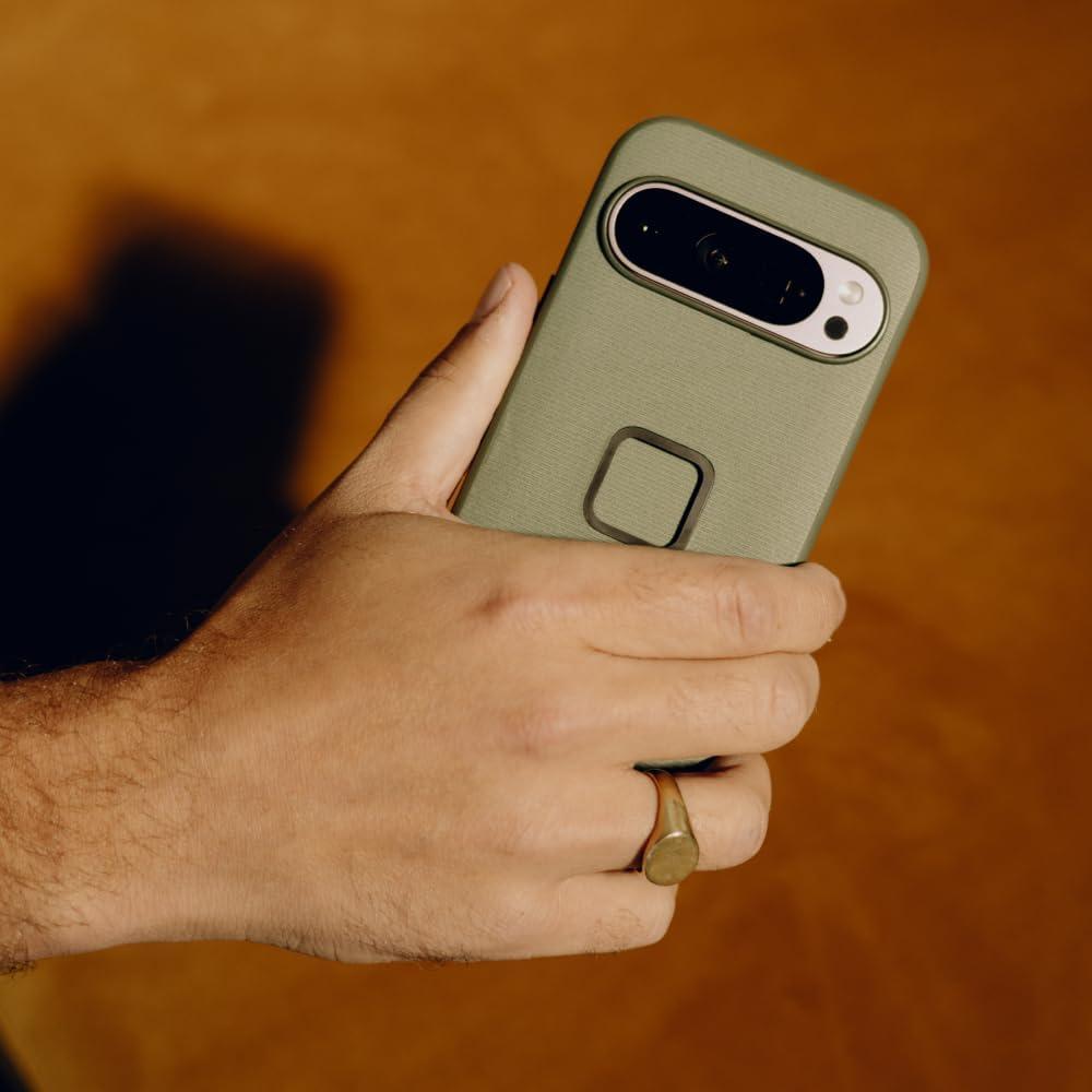 imagePeak Design Mobile Everyday Phone Case for Google Pixel 9 Pro XL Charcoal Slim Profile Drop Protection Weatherproof Fabric Shell SlimLink Connects to Mobile Mounts amp Gear GraySage