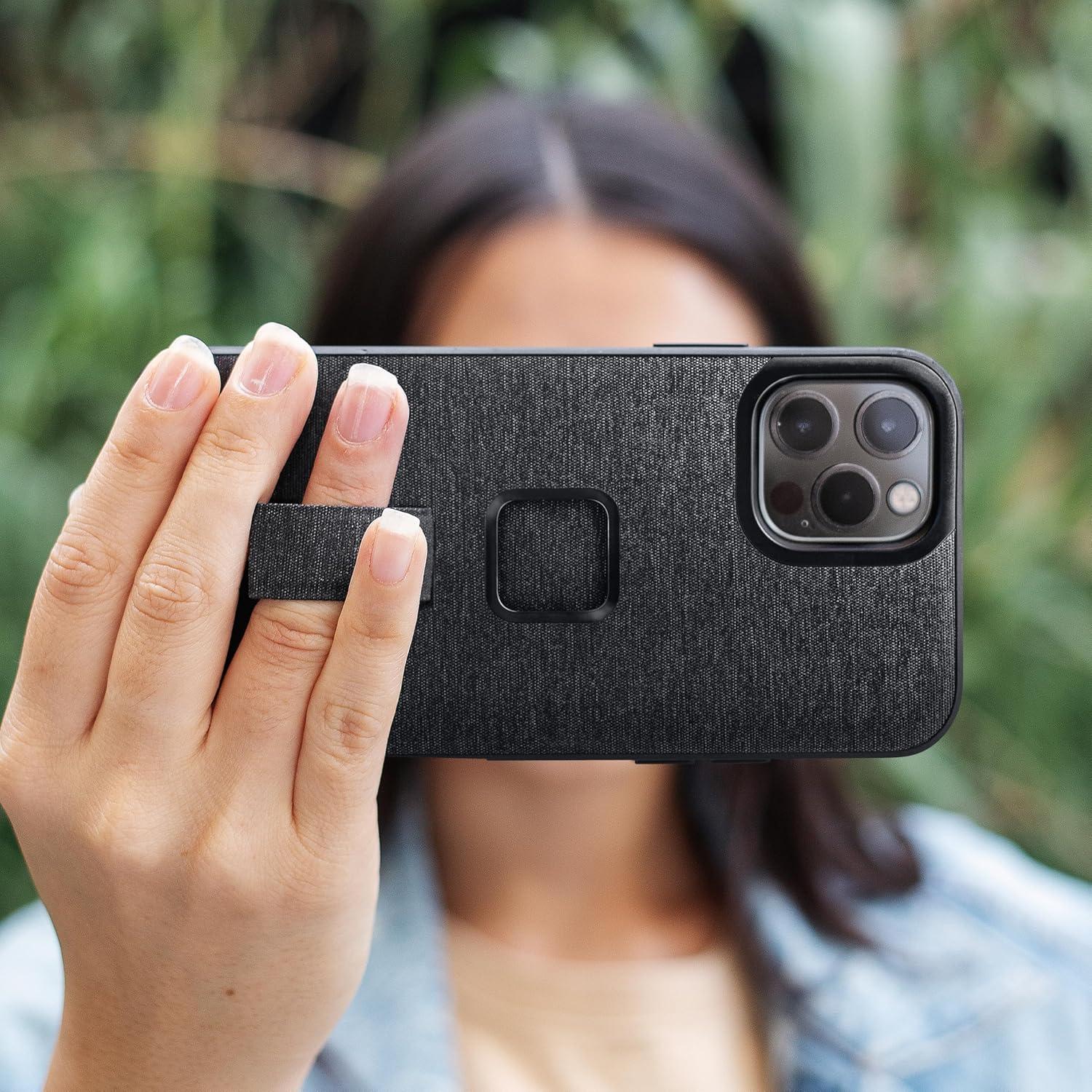 imagePeak Design Mobile Everyday Phone Case for iPhone 14 Sage Slim Profile 6 ft Drop Protection Weatherproof Fabric Shell SlimLink Connects to Mobile Mounts amp GearCharcoal