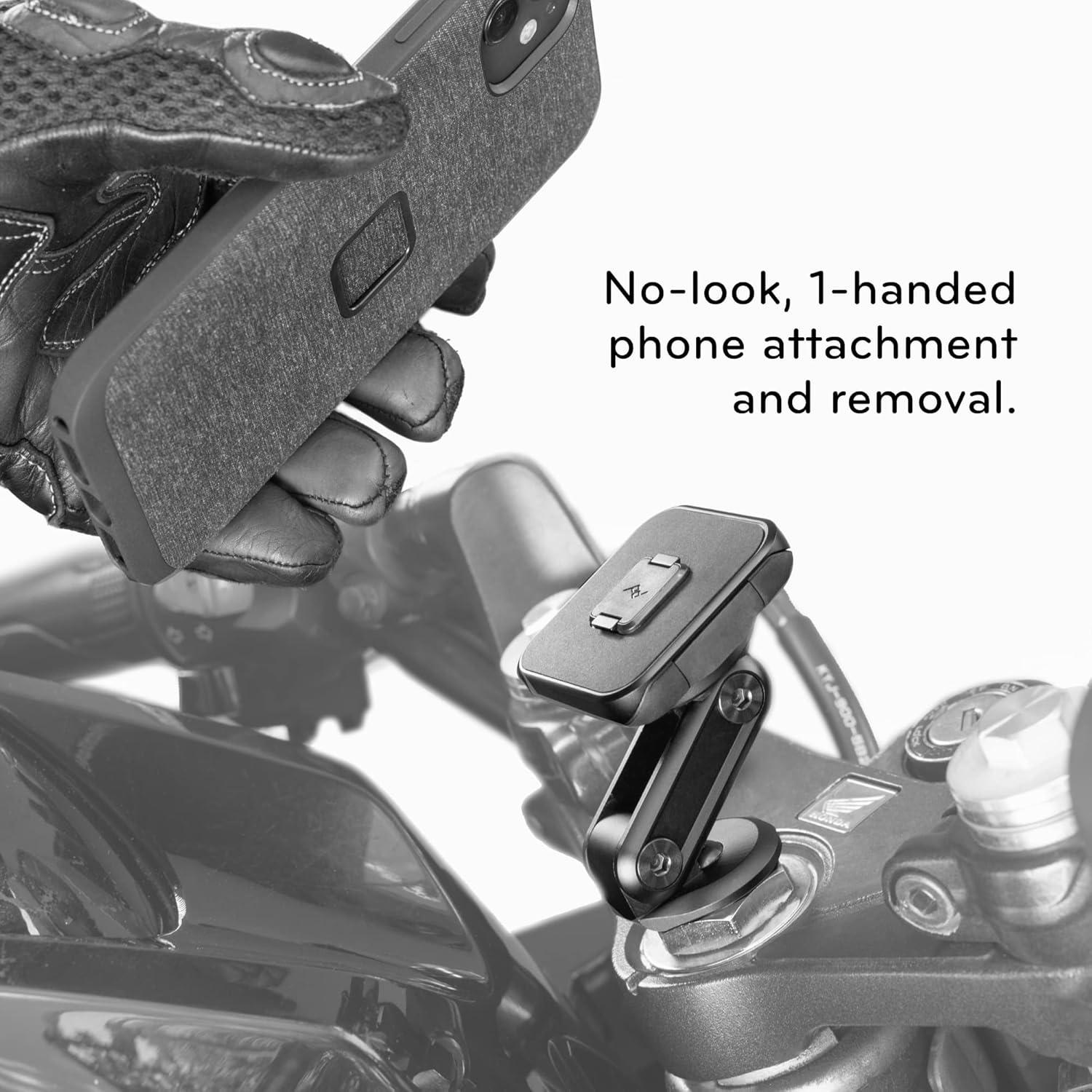 imagePeak Design Mobile Motorcycle Stem Phone Mount NonCharging SlimLink Mounting Technology Rigid Arm Fits Hollow Steering Stem Nuts 1326mm Vibration Isolator Motorcycle Phone Mount