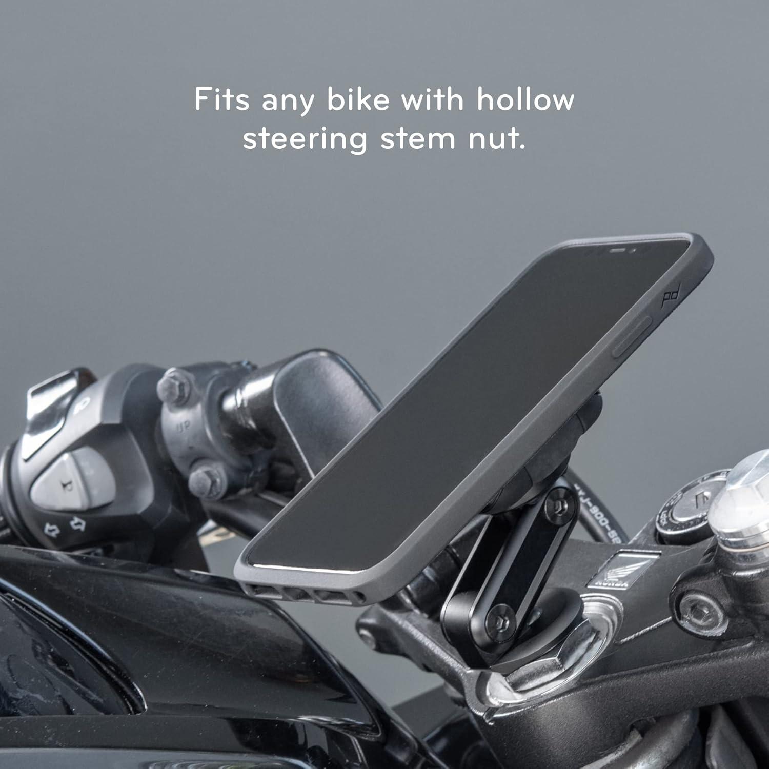 imagePeak Design Mobile Motorcycle Stem Phone Mount NonCharging SlimLink Mounting Technology Rigid Arm Fits Hollow Steering Stem Nuts 1326mm Vibration Isolator Motorcycle Phone Mount
