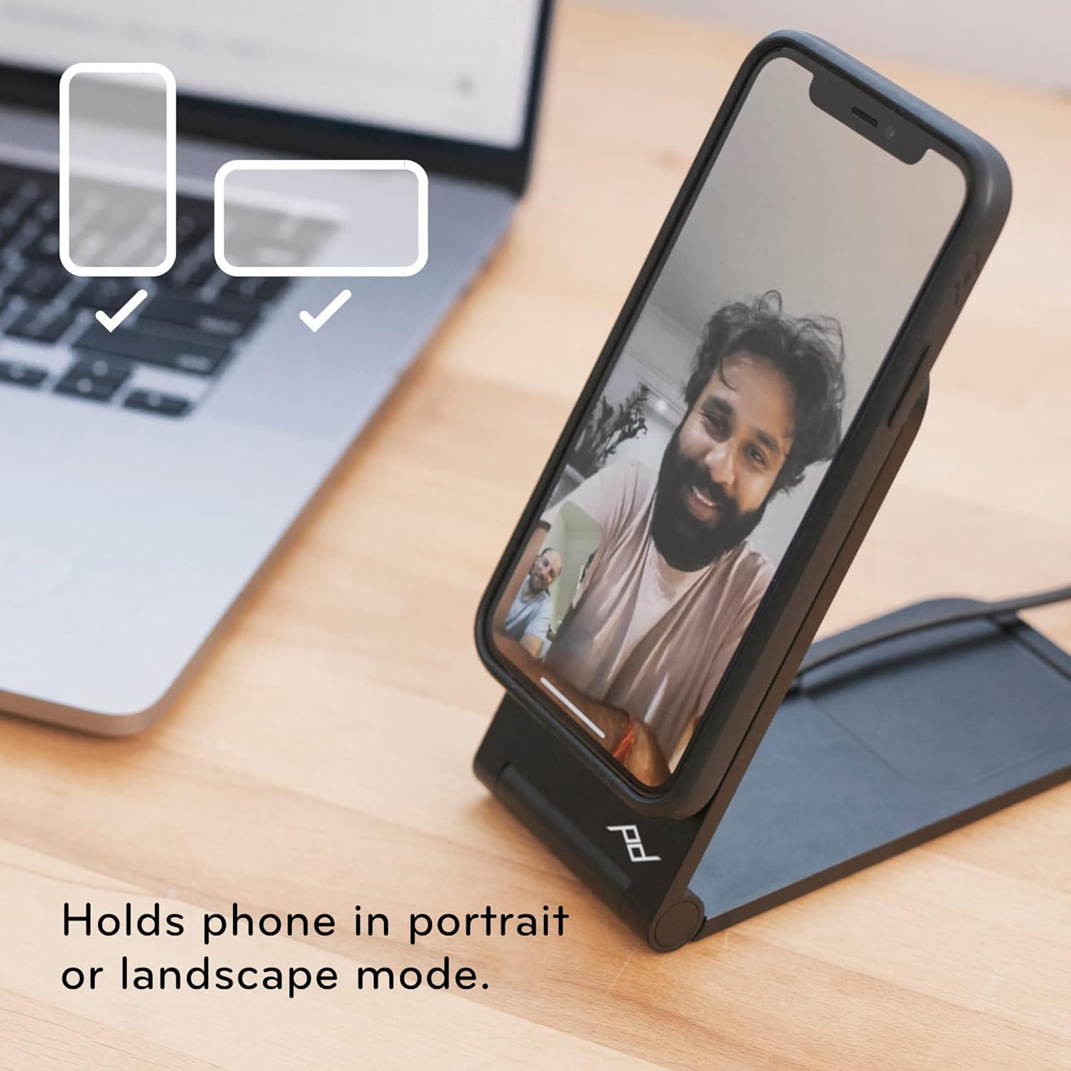 imagePeak Design Wireless Charging Stand Black Qi1 Charging Grippy Silicone Base Works with Peak Design Mobile Cases MagSafe Compatible for iPhone Samsung and Google Pixel Phones