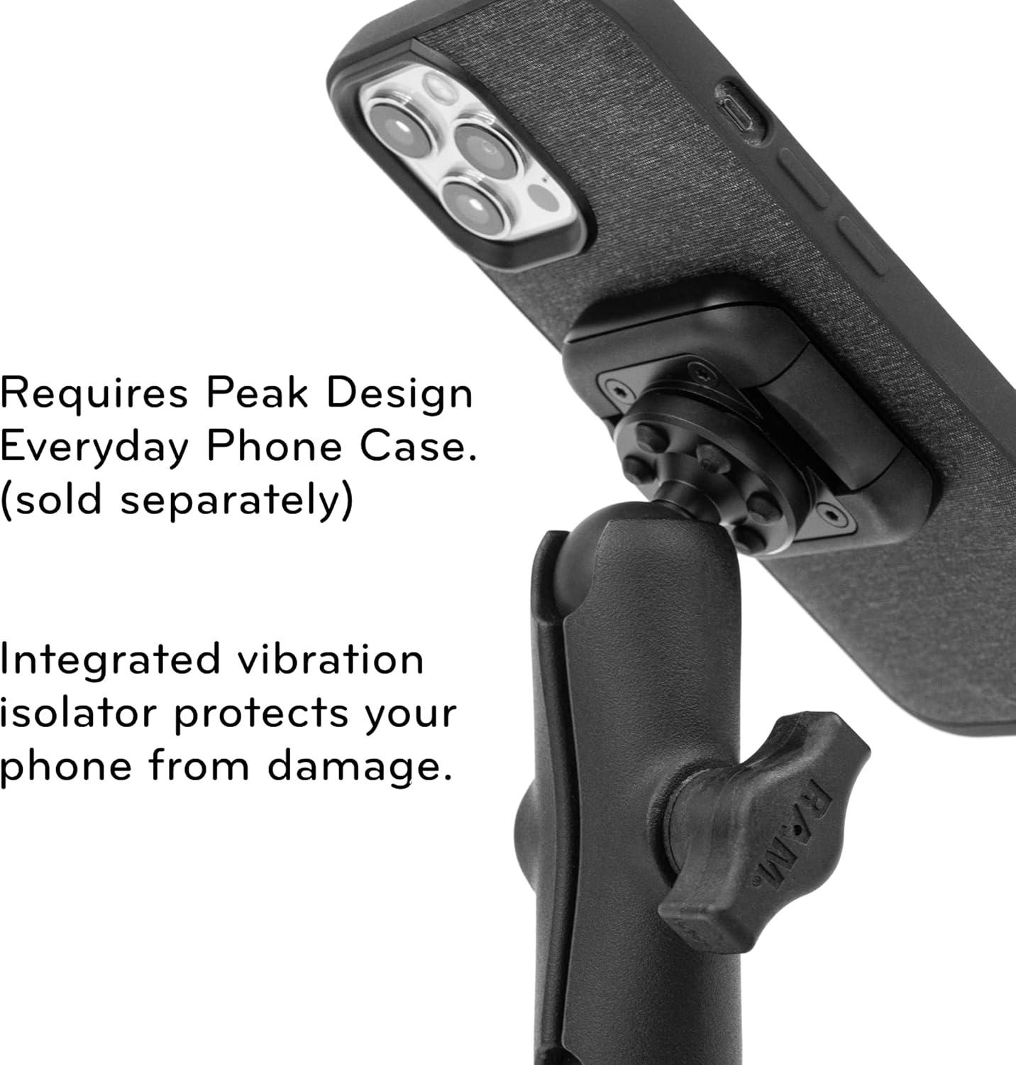 imagePeak Design Mobile Ball Mount Adapter Locking NonCharging SlimLink Mounting Technology Push Button Release Works with 1 BallandSocket Phone Mount for Car Truck Motorcycle Boat and More