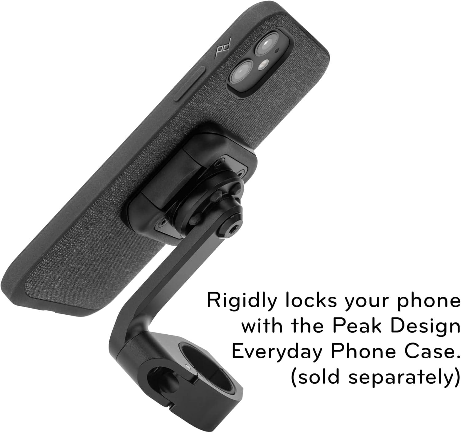imagePeak Design Mobile Motorcycle Bar Phone Mount NonCharging SlimLink Mounting Technology Rigid Arm Fits a Variety of Handlebars 78125 Diameter Vibration Isolator Motorcycle Phone Mount