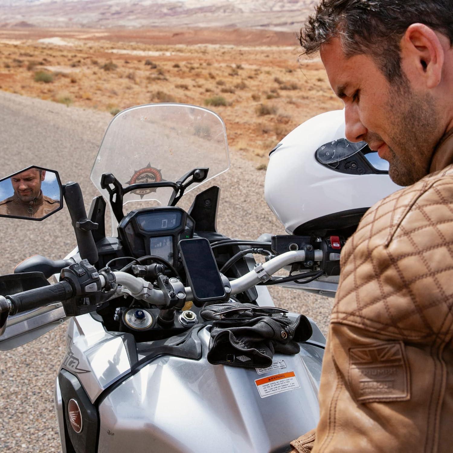 imagePeak Design Mobile Motorcycle Bar Phone Mount NonCharging SlimLink Mounting Technology Rigid Arm Fits a Variety of Handlebars 78125 Diameter Vibration Isolator Motorcycle Phone Mount