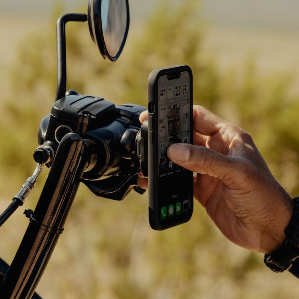 imagePeak Design Mobile Motorcycle BrakeClutch Phone Mount Qi2 Charging SlimLink Mounting Technology Rigid Arm Fits a Variety of Brake and Clutch Perches Vibration Isolator Motorcycle Phone Mount