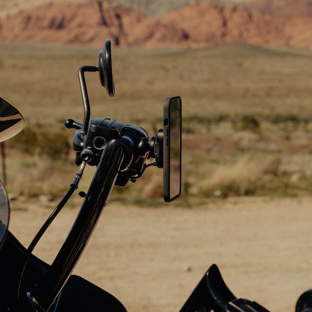 imagePeak Design Mobile Motorcycle BrakeClutch Phone Mount Qi2 Charging SlimLink Mounting Technology Rigid Arm Fits a Variety of Brake and Clutch Perches Vibration Isolator Motorcycle Phone Mount