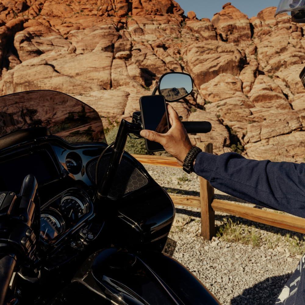 imagePeak Design Mobile Motorcycle BrakeClutch Phone Mount Qi2 Charging SlimLink Mounting Technology Rigid Arm Fits a Variety of Brake and Clutch Perches Vibration Isolator Motorcycle Phone Mount
