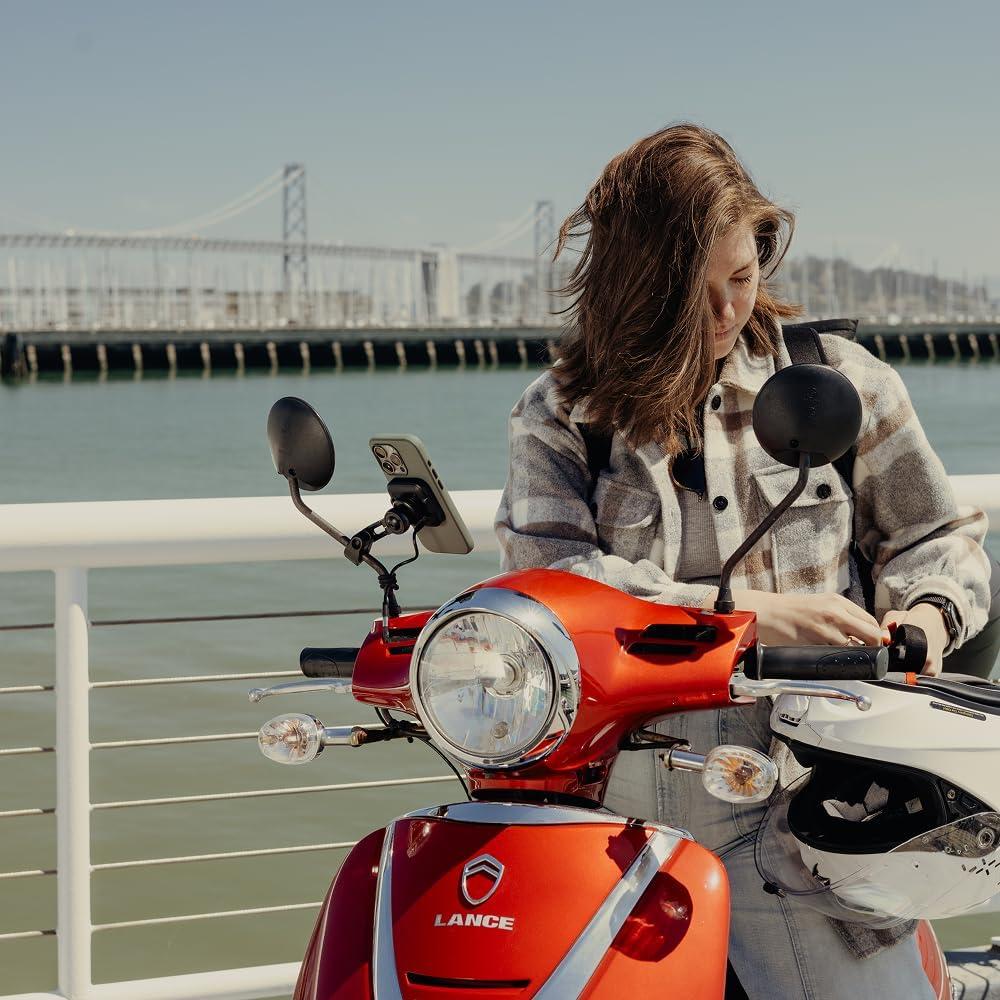 imagePeak Design Motorcycle Mirror and GPS bar Mount Locking and Charging Suitable for Bars 78 to 1 18 1016mm Diameter with SlimLink