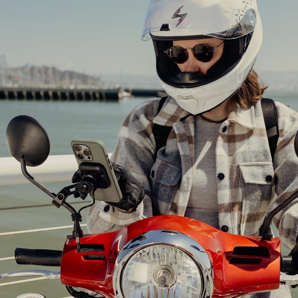 imagePeak Design Motorcycle Mirror and GPS bar Mount Locking and Charging Suitable for Bars 78 to 1 18 1016mm Diameter with SlimLink