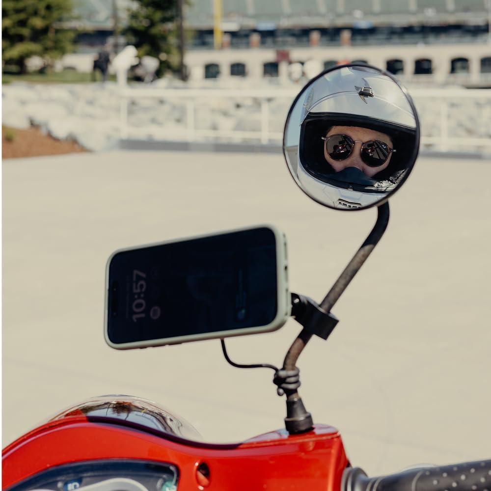 imagePeak Design Motorcycle Mirror and GPS bar Mount Locking and Charging Suitable for Bars 78 to 1 18 1016mm Diameter with SlimLink