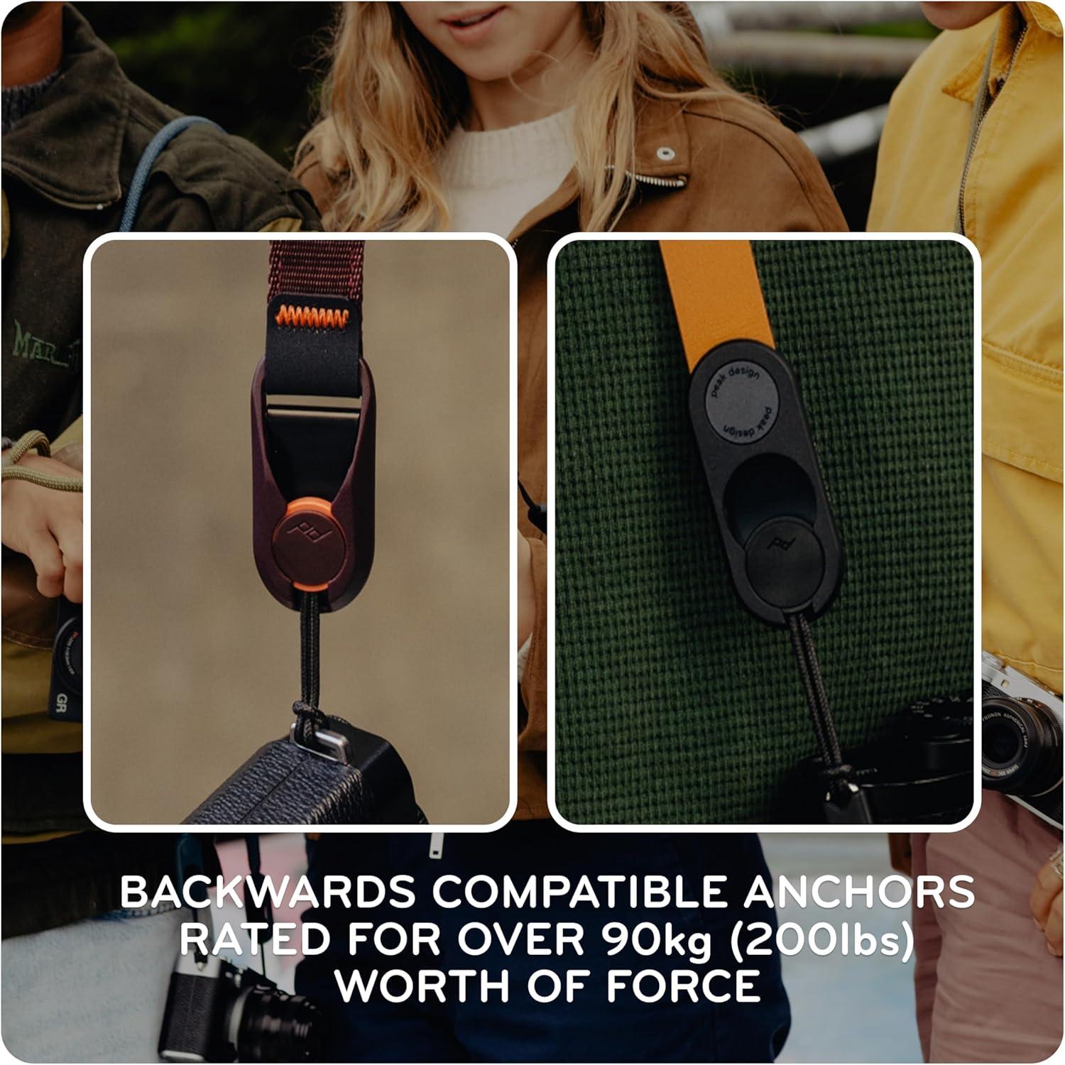 imagePeak Design Cuff Leather Camera Wrist Strap Quick Release 200 lb Capacity for DSLR Compact amp PointandShoot CamerasAmber