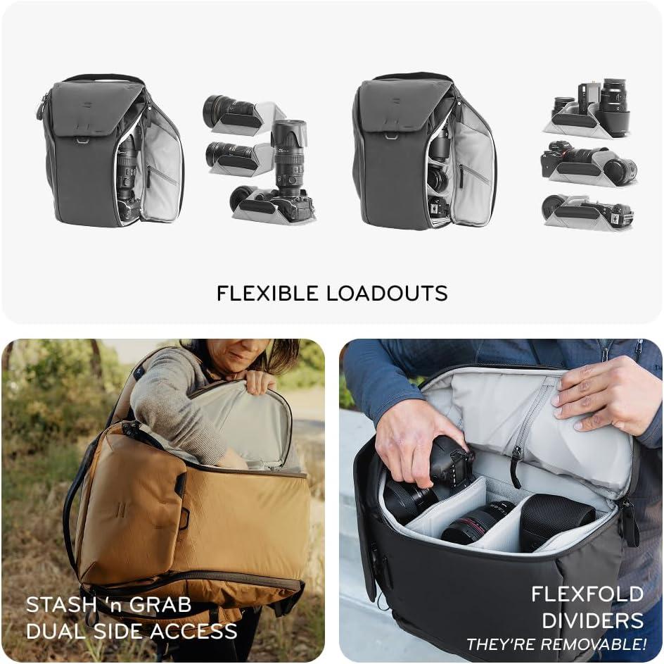 imagePeak Design Everyday Backpack 30L Ocean MagLatch Top Dual Side Access FlexFold Dividers Fits 15 or 16 Laptop For Camera Carry Daily Commutes or Travel Versatile Backpack for Men and WomenEclipse