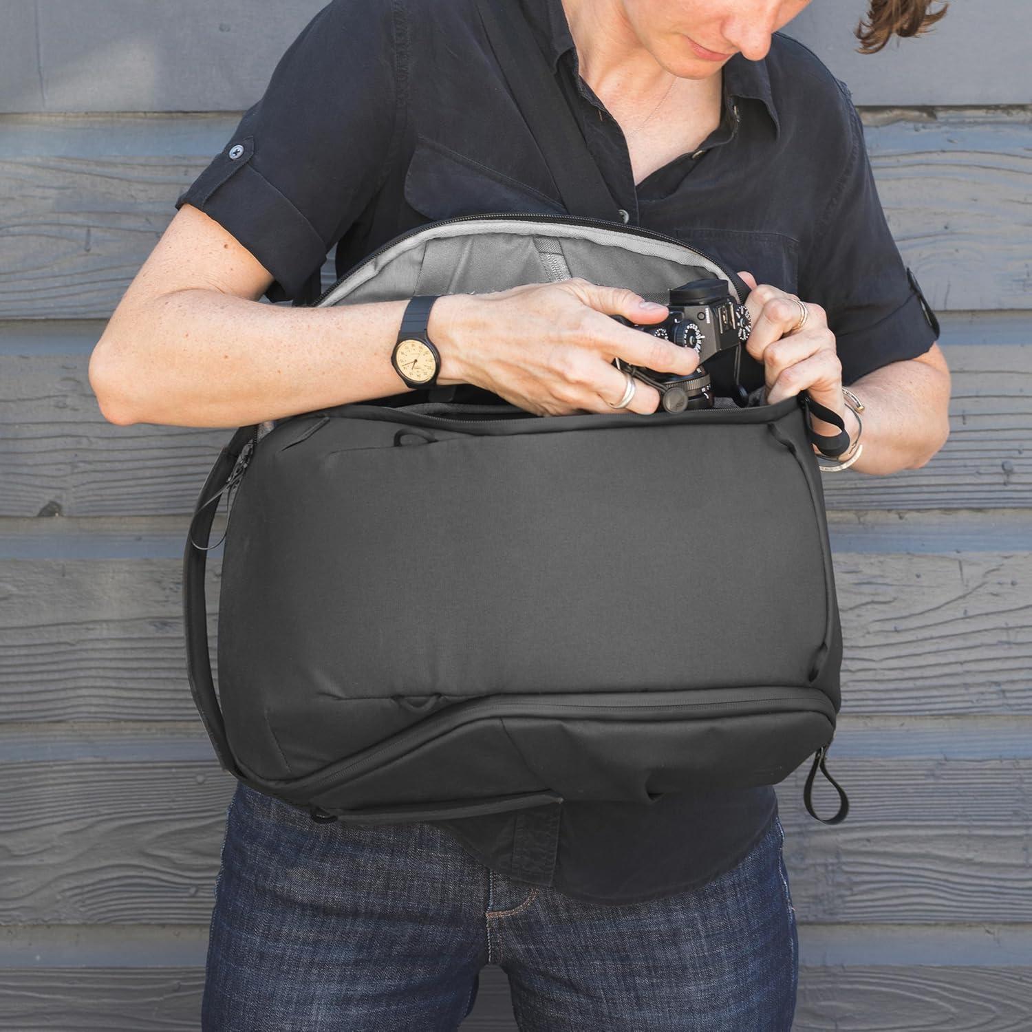 imagePeak Design Everyday Backpack Zip 20L Kelp 270Degree Zip Dual Side Pockets FlexFold Dividers Fits 15 Laptop For Camera Carry Daily Commutes or Travel Versatile Backpack for Men and WomenBlack