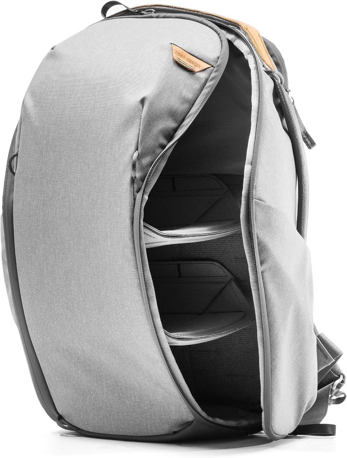 imagePeak Design Everyday Backpack Zip 20L Kelp 270Degree Zip Dual Side Pockets FlexFold Dividers Fits 15 Laptop For Camera Carry Daily Commutes or Travel Versatile Backpack for Men and WomenAsh